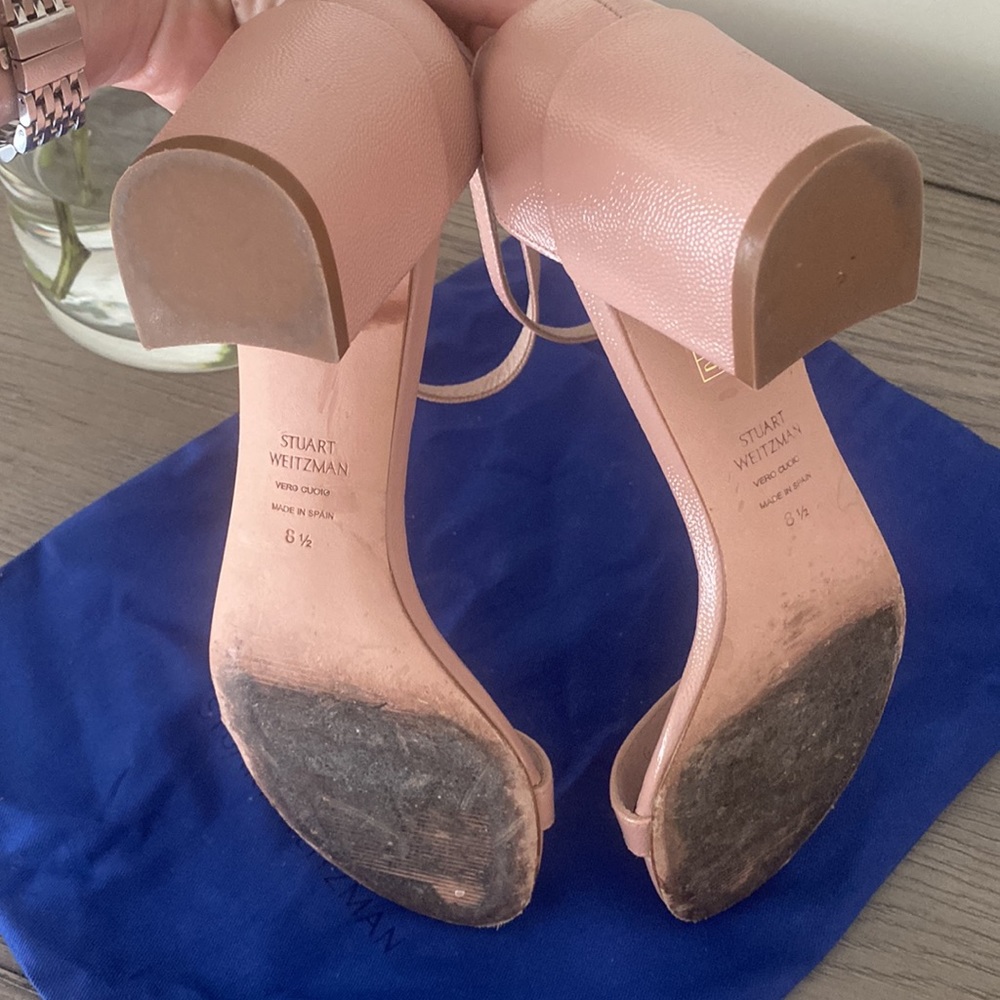 Stuart Weitzman Blush Block Heels Cyber Monday - … - image 6